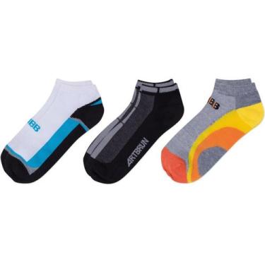Imagem de Kit c/ 6 Meia Masculina Adulto Sapatilha com Desenhos Artbrun, 38 a 42