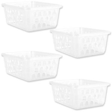 Imagem de Kit 4 Cestos Multiuso Organizador P Transparente 16x12x6Cm - 123 Organ