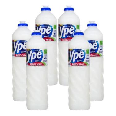 Imagem de Detergente Lava Louças Ypê Coco Toque Suave 500ml Kit 6, Limpador Limp
