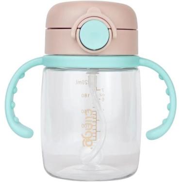 Imagem de Copo Tritan Com Canudo 220ml Collor Neutro - Clingo Cor Bege Liso