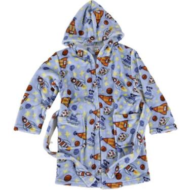 Imagem de Roupão Infantil Microfibra com Capuz e Bolso Toque Flannel - Bene Casa