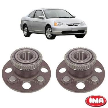 Imagem de Par Cubo Da Roda Traseira Com Rolamento - Civic 2001 A 2006 - Al-964 -