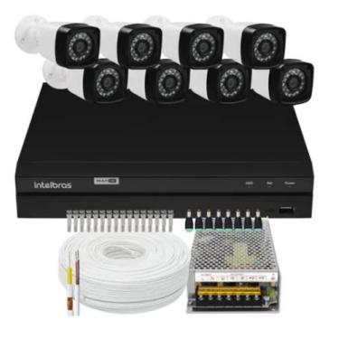 Imagem de Kit Segurança Dvr Intelbras 8 Ch 8 Câmeras Vhd 1010 Hd 500gb