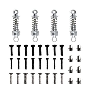 Imagem de Abendor 4PCs Aluminum Adjustable Soft and Hard Shock Absorber RC Car Upgrade Modified Parts for WLtoys 1/28 RC Car K969 K989 K999 P929 4WD Short Course Drift Car (Silver)