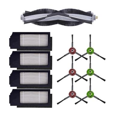Imagem de Neutop Peças de reposição compatíveis com Ecovacs Deebot X1 Plus, X1 Turbo, X1 Omni, T10 Plus, T10 Omni, acessórios de aspirador de pó robô, 1 rolo, 4 conjuntos de filtros, 6 escovas laterais.
