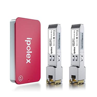 Imagem de ipolex Transceptor SFP Gigabit SFP para RJ45 Cobre SFP, Mini GBIC 1000Base-T, Módulo SFP 1,25G para Ethernet, para Cisco GLC-T/SFP-GE-T, Meraki MA-SFP-1GB-TX, TP-Link TL-SM331 Tand More, 2 unidades
