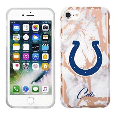 Imagem de Prime Brands Group Capa para celular para Apple iPhone 8/7/6S NFL Licenciado Indianapolis Colts, mármore em ouro branco e rosa