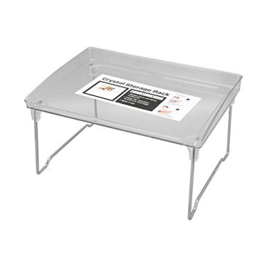 Imagem de Prateleira de Mesa, Organizador de Mesa Em Aço Inoxidável Dobrável Multifuncional Com Boa Estabilidade Prateleira de Mesa para Cima de Mesa para Mesas, Lavatórios, Cômodas,