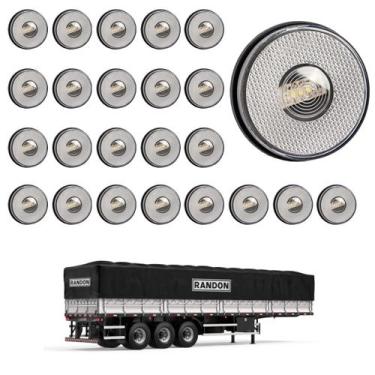 Imagem de 24 Lanterna Lateral Randon LED Cristal 85mm Saída Fios - DW Componente