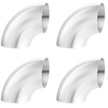Imagem de HTHomeprod 4 PACOTES Bend 90 graus duto tubo de expressão de cotovelo tubo de aço inoxidável 6,3 cm DIY sistema de exaustão corrimão de escada