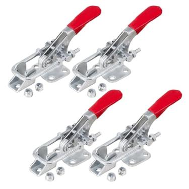 Imagem de POWERTEC Braçadeira de alternância 4PK, capacidade de retenção de 181 kg, trava de parafuso em U ajustável de 323 com alça de mão antiderrapante para gabaritos e luminárias de marcenaria, defumador,