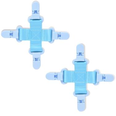 Imagem de Vxyaaz 2 peças de desembaraçador de lençóis reduzem os emaranhados de roupas, evita que os lençóis/capas de edredom/cobertores/enrolem, torçam e escorreguem na máquina de lavar e secar (azul)