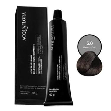 Imagem de Coloração Creme Permanente Acquaflora 5.0 Castanho Claro 60g