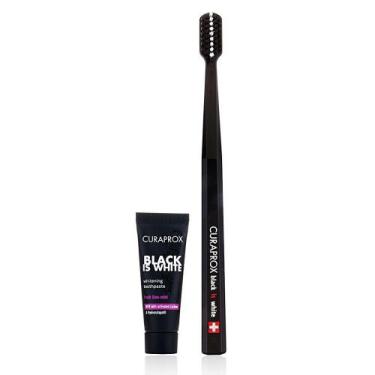 Imagem de Escova dental curaprox 5460 + pasta black is white 10 ml