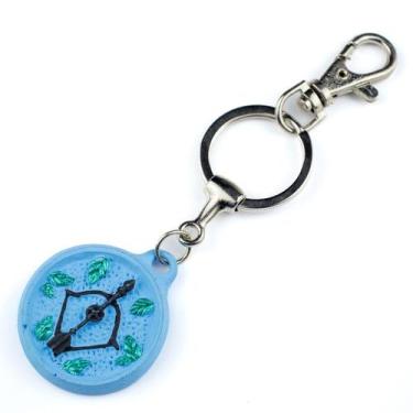 Imagem de Chaveiro de Orixá Oxóssi Ofá Odé Azul 13 cm em Resina - Lua Mística - 