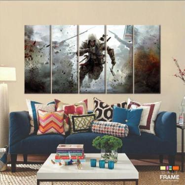 Imagem de Quadro Decorativo Assassin's Creed 5 peças 140x65 - Wall Frame