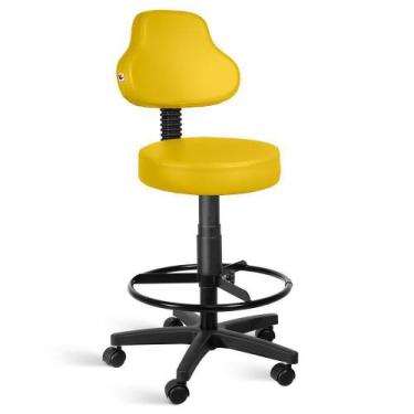 Imagem de Cadeira Mocho Alto Encosto Alto Giratória Com Rodízios - Shopcadeiras,