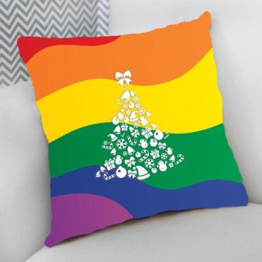 Imagem de Almofada Decorativa 40x40 Cheia p/ Natal Árvore de Natal LGBTQIA+ - De