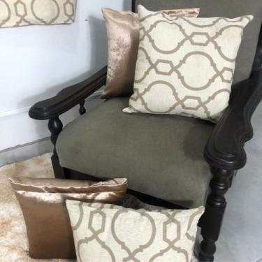 Imagem de Combo Cortina Sala Estampada 2,00x1,70m + 4 Almofadas Cheias - Angel D