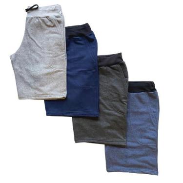 Imagem de Kit5 Bermuda Moletom Masculina Academia Atacado Plus Size M ao G3 - Fm