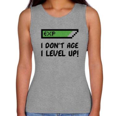 Imagem de Regata Feminina I Don't Age, I Level Up - Foca na Moda, Cinza, M