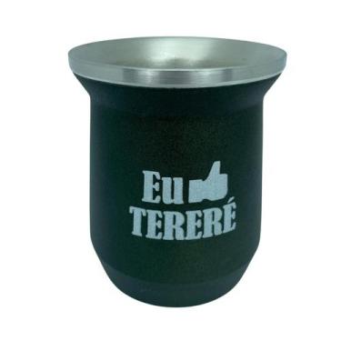 Imagem de Copo cuia clássico parede dupla alumínio 350ml verde tereré água cerve