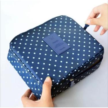 Imagem de Necessaire Para Maquiagem Estampada Com divisórias Y3926 - Gekk, Azul 