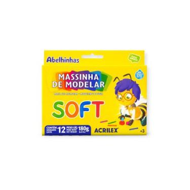 Imagem de Massinha Modelar Soft 12 Cores Acrilex Escolar