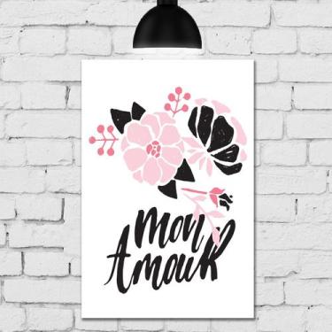 Imagem de Placa Decorativa MDF Mon Amour 30x40 - Quartinhos