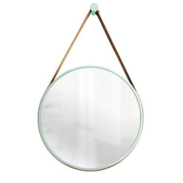 Imagem de Espelho Decorativo Adnet Verde Alça material sintético Caramelo 40 cm 