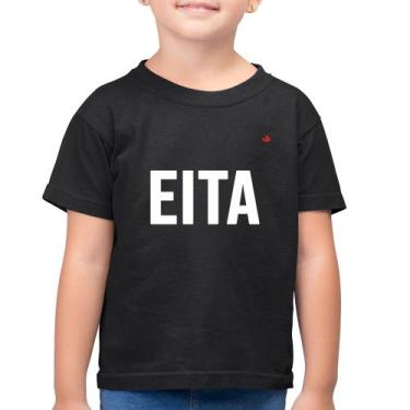 Imagem de Camiseta Algodão Infantil Eita - Foca na Moda, Preto, 4
