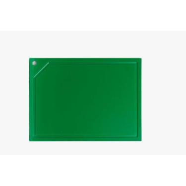 Imagem de Tabua de Corte em polietileno - Verde - Canaleta - 50 x 30 - FGM