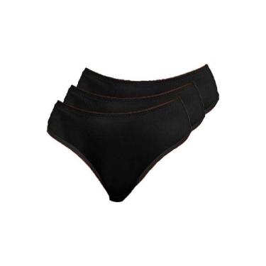 Imagem de Kit com 3 Calcinhas Alta Abrupt Demillus 56096, Preto, M