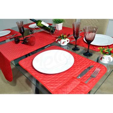 Imagem de Jogo Americano Matelado e Caminho - Vermelho Scarlet