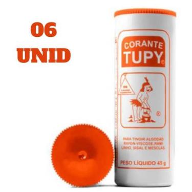 Imagem de Corante Roupa E Tecidos Tupy Diversas Cores 45g - 6 Unidades, Laranja