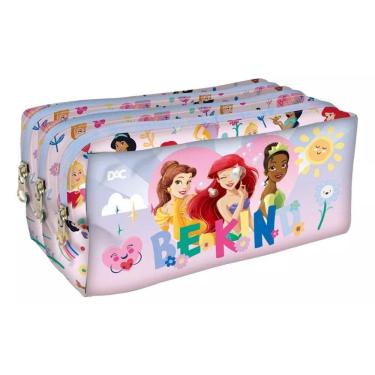 Imagem de Estojo Triplo Escolar em Tecido Princesas 5172 - Dac