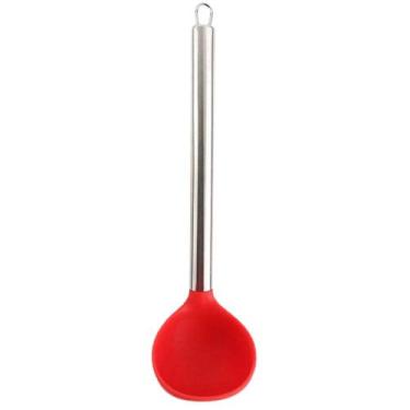 Imagem de Concha de Silicone Cabo de Metal 31cm Vermelha - Unyhome