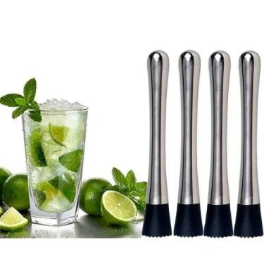 Imagem de Kit 04 Socador Macerador Inox Drinks Caipirinha Bartender - Unyhome