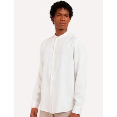 Imagem de Camisa Aramis Masculina Regular Gola Padre New Linen Off-White Mescla-Masculino