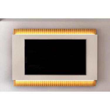 Imagem de Home p/ TV até 75 Polegadas Loren Ripado c/ Led 200x136cm Cedro/Bali -