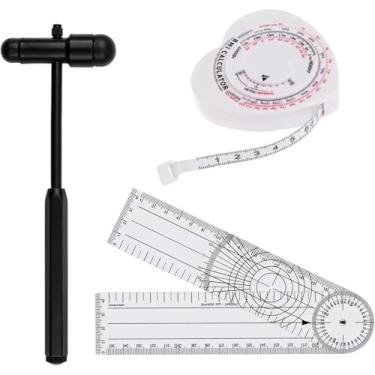 Imagem de Conjunto de Martelo de Reflexo Buck + Fita Métrica Corporal + Goniômetro Grande (PRETO)