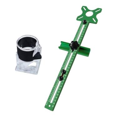 Imagem de Bothyi Suporte de ranhura de fresagem de roteador Gabarito de roteador ajustável para máquina de aparar Gabarito de corte de círculo de roteador, Verde com Base