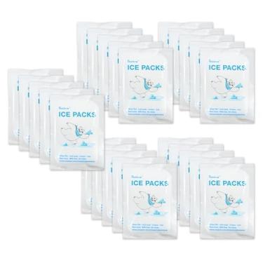 Imagem de Pacote de gelo seco para envio de tijolos de gelo congelados para células geladas reutilizáveis de longa duração bloco de congelamento para lancheiras, bolsas secas a frio, absorção automática de água para transporte comercial, 11 x 8 cm