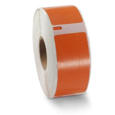 Imagem de BETCKEY Etiquetas coloridas compatíveis com Dymo 1738595 (3/4" x 2-1/2") etiquetas de código de barras/arquivo, compatível com impressoras Dymo LabelWriter Thermal 450, 4XL e Zebra [1 rolo, 450 etiquetas, laranja]
