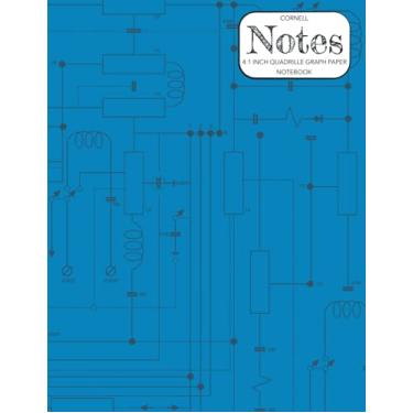 Imagem de Cornell Notes 4:1 Inch Quadrille Graph Paper Notebook: Note Taking With Quad Paper Grid, Index, Summary, Self-Numbered Pages. For College or University Science, Math, Engineering, Trades and More