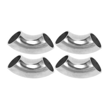 Imagem de Motoforti 4 peças 90 graus curva mandril cotovelo carro modificado tubo de escape tubulação 3,18 cm espessura OD 1,2 mm/18GA 32x85x1,2 mm 201 aço inoxidável 4 peças