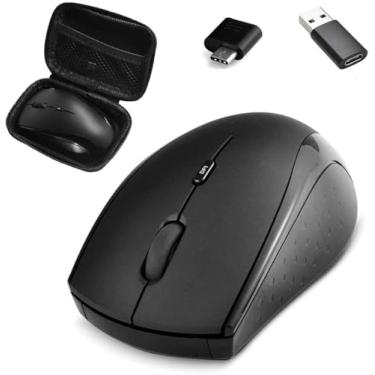 Imagem de Huifen Mouse sem fio tipo C, mouse sem fio para jogos USB C 2,4 G silencioso ergonômico com 3 níveis de DPI compatível com Samsung Chromebook, Google Pixelbook, Dell, HP OMEN, mais dispositivos