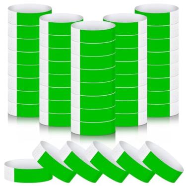 Imagem de Epakh 500 pulseiras de papel neon à prova d'água para eventos leves para concertos pulseiras adesivas coloridas neon para festas (verde)