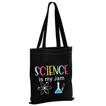 Imagem de MBMSO Bolsa de ombro Science is My Jam Science Teacher Gifts Lab Tech Gifts Science Lover Gifts Scientist, Science is My Jam Tb-preto, Medium