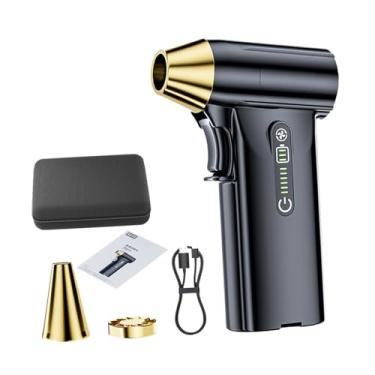 Imagem de XLWLLNJ Ventilador portátil de mão Mini soprador de ar potente para limpeza de teclado de computador, Preto